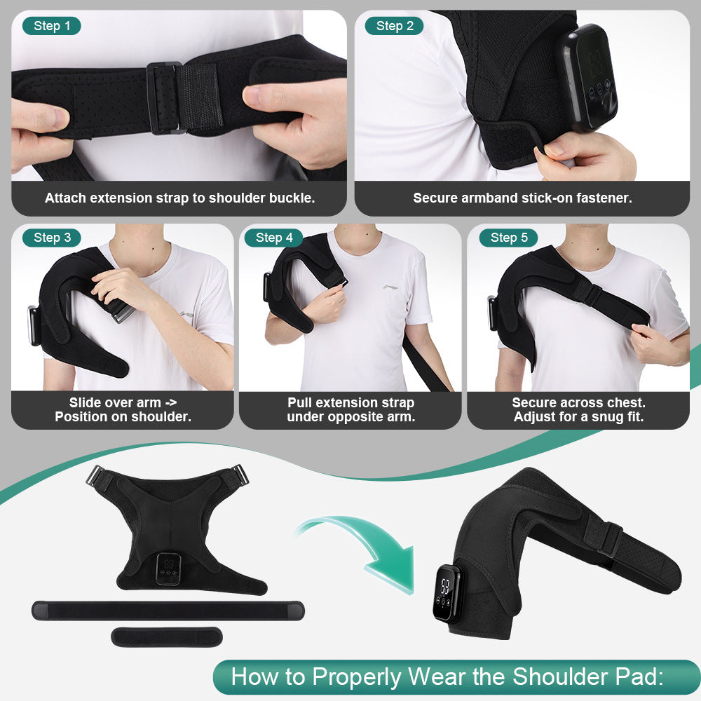 Electric Heating Shoulder Massager Pad – 3-Speed Heat & Vibration Therapy