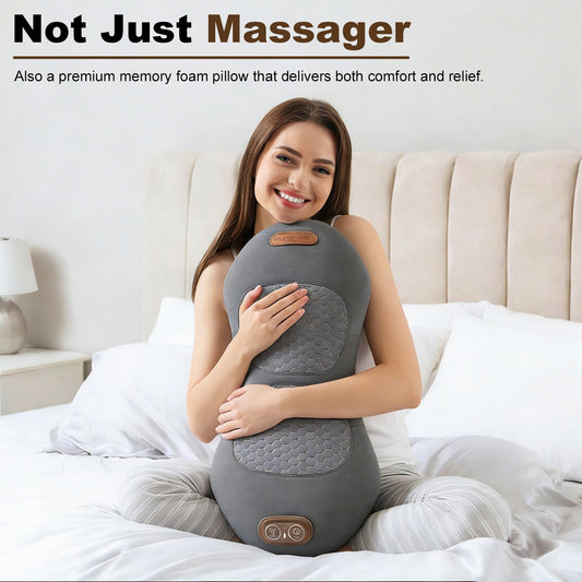 3-in-1 Lumbar Massage Pillow – Vibration, Heat & Airbag Stretching for Back Pain Relief