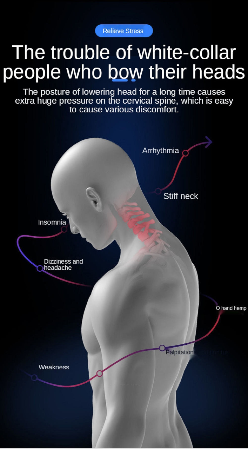 Cervical Neck Stretcher & Traction Pillow | Spine Alignment & Pain Relief