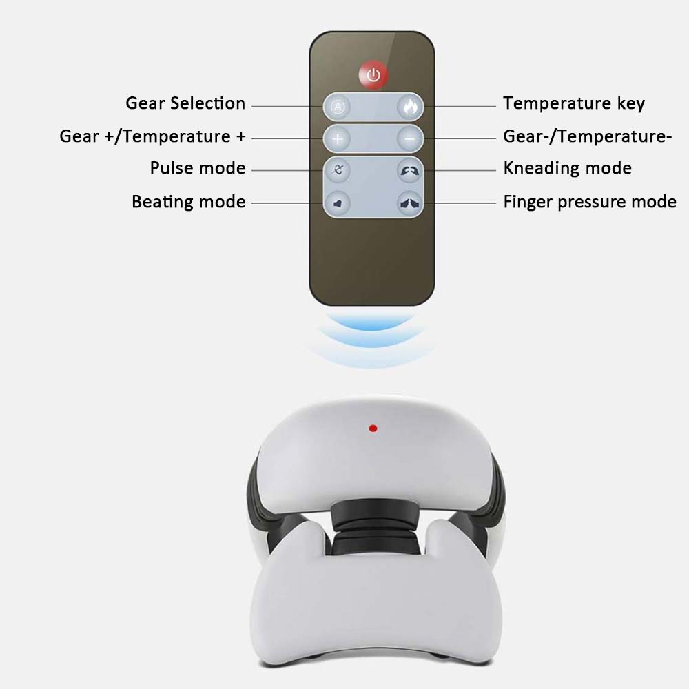 4-in-1 Smart Neck Massager | TENS Pulse, Heat, Kneading & Wireless Remote