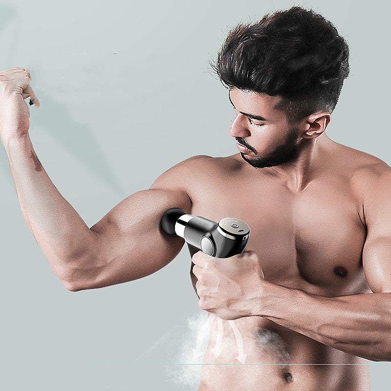 Compact Percussion Massage Gun | 32 Speeds, LCD Display & 4 Interchangeable Heads