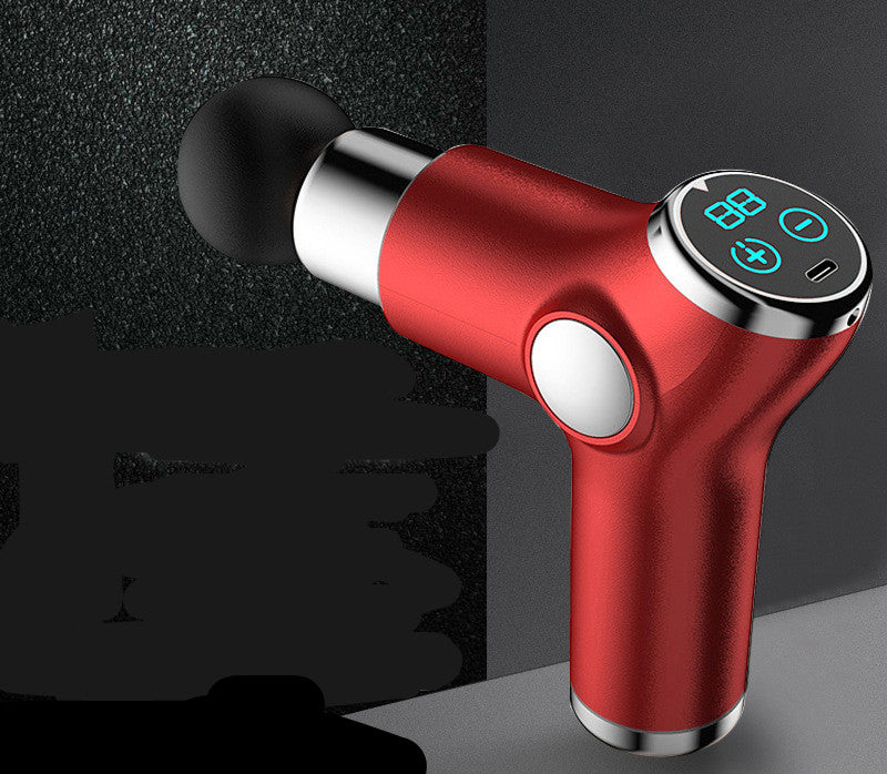 Compact Percussion Massage Gun | 32 Speeds, LCD Display & 4 Interchangeable Heads