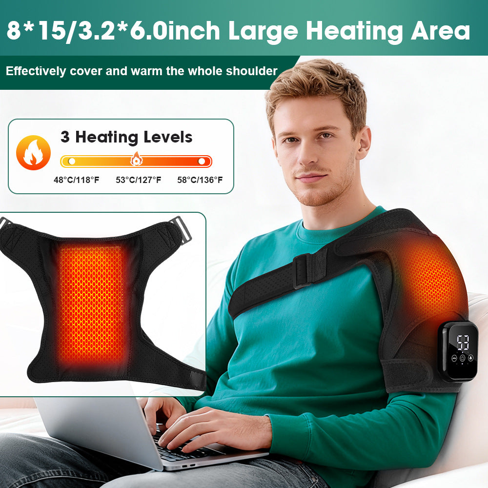 Electric Heating Shoulder Massager Pad – 3-Speed Heat & Vibration Therapy