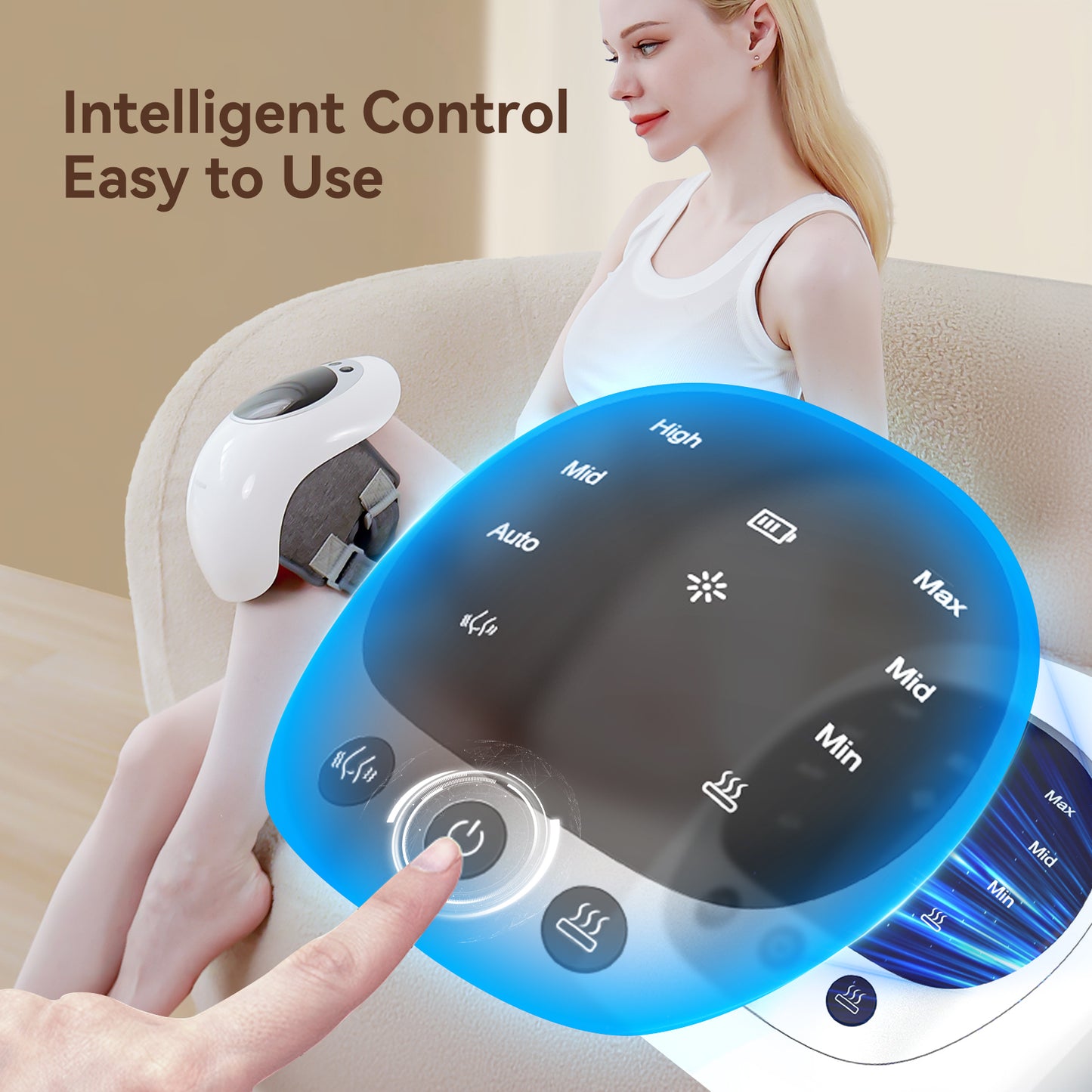Wireless Knee Massager – Infrared Heat, Vibration & LED Therapy for Pain Relief