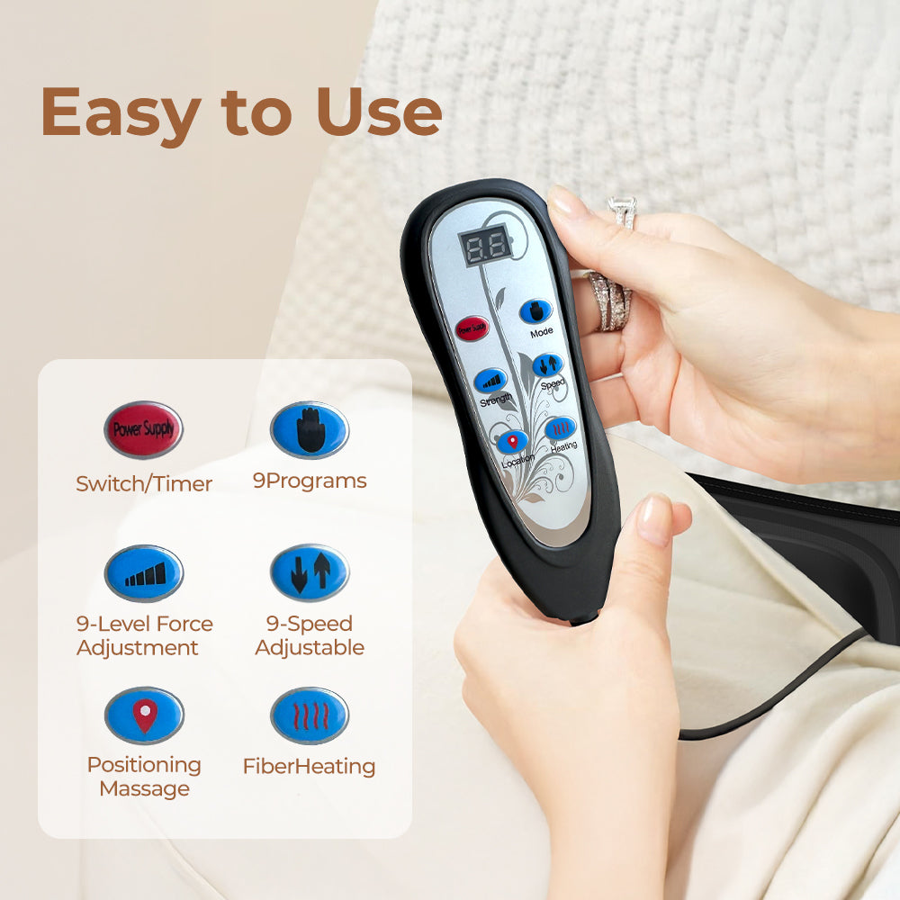 Heated Massage Seat Cushion – 9 Zones, 9 Intensity Levels & Lumbar Support