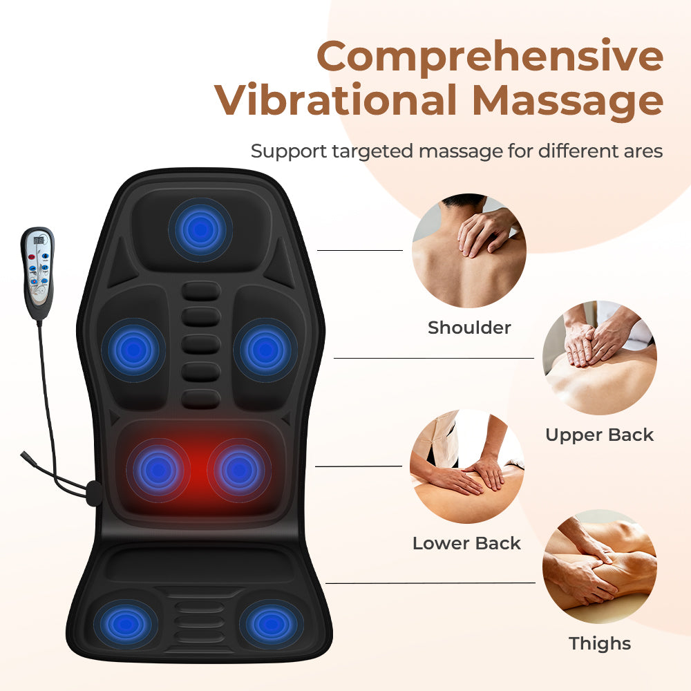 Heated Massage Seat Cushion – 9 Zones, 9 Intensity Levels & Lumbar Support