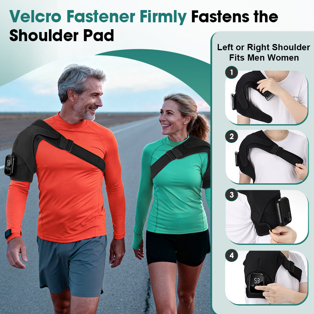 Electric Heating Shoulder Massager Pad – 3-Speed Heat & Vibration Therapy
