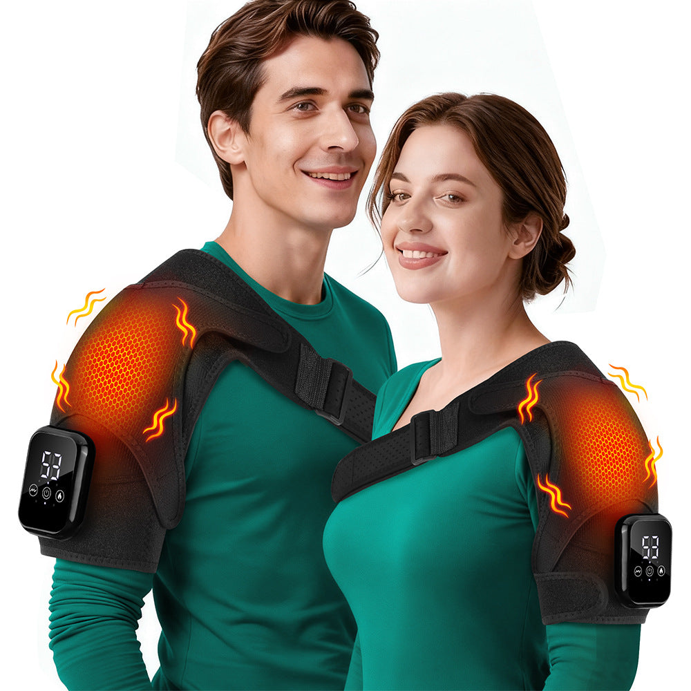 Electric Heating Shoulder Massager Pad – 3-Speed Heat & Vibration Therapy