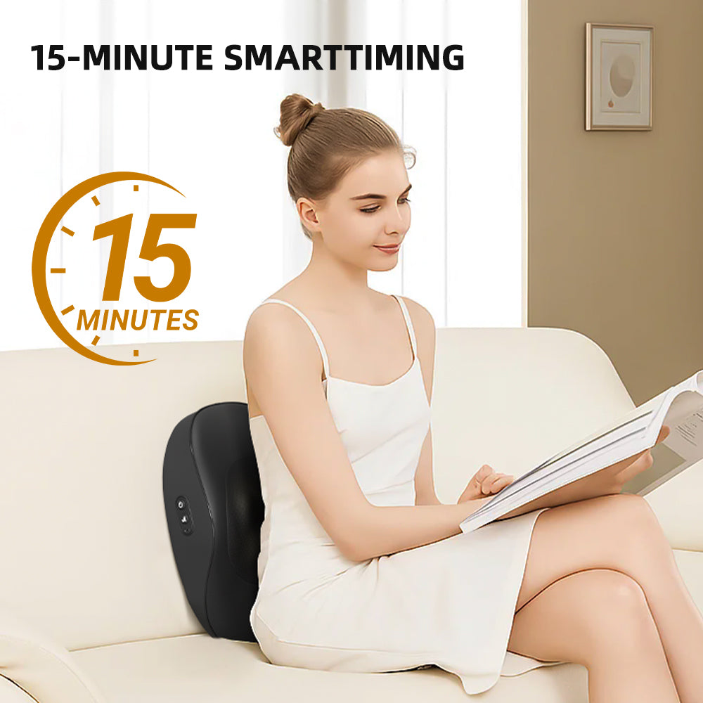 4D Shiatsu Massage Pillow – Heat Therapy, Dual Rotation & Full-Body Relief