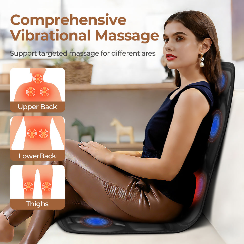Heated Massage Seat Cushion – 9 Zones, 9 Intensity Levels & Lumbar Support