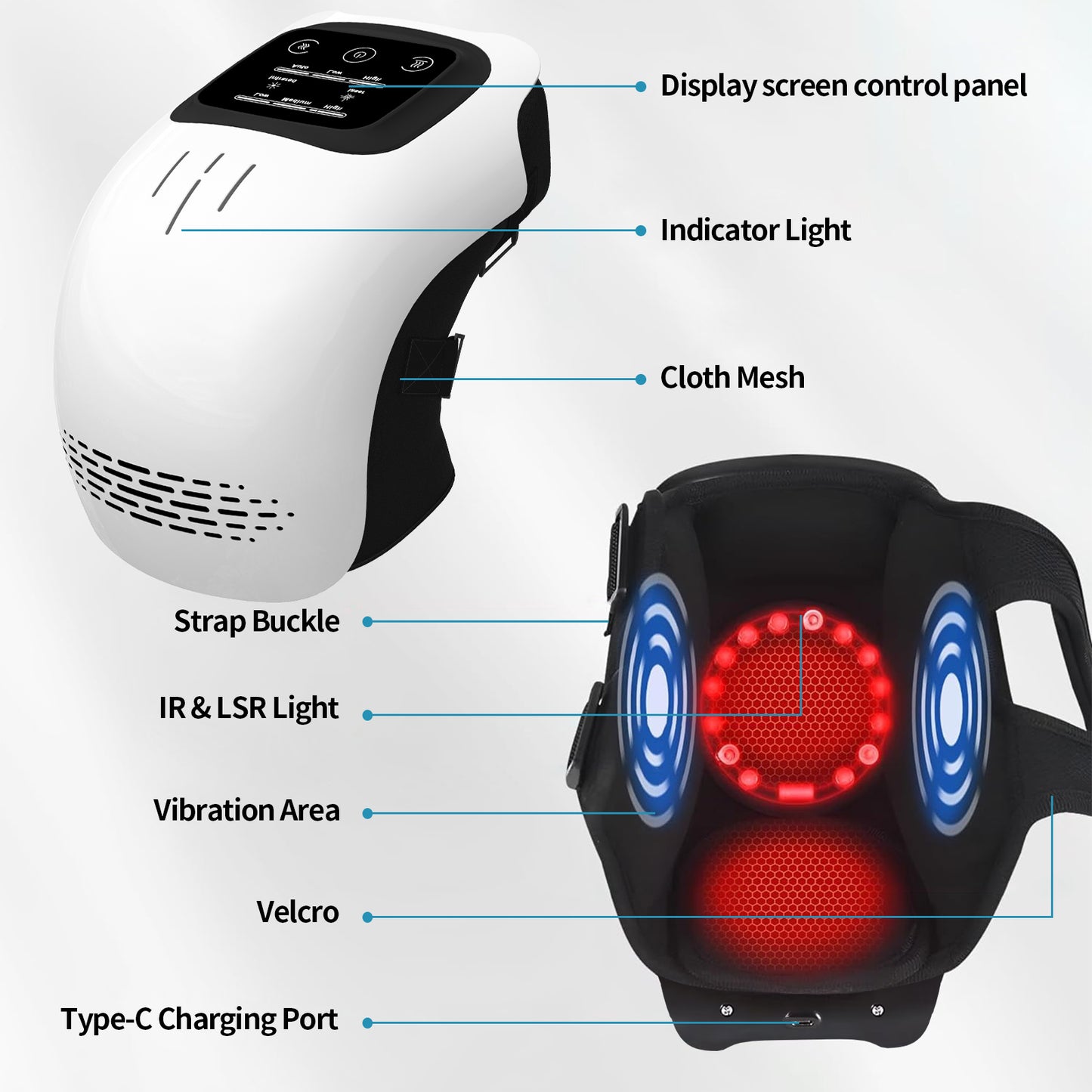 Smart Knee Massager – Infrared & Laser Heat, Vibration Therapy for Joint Pain Relief