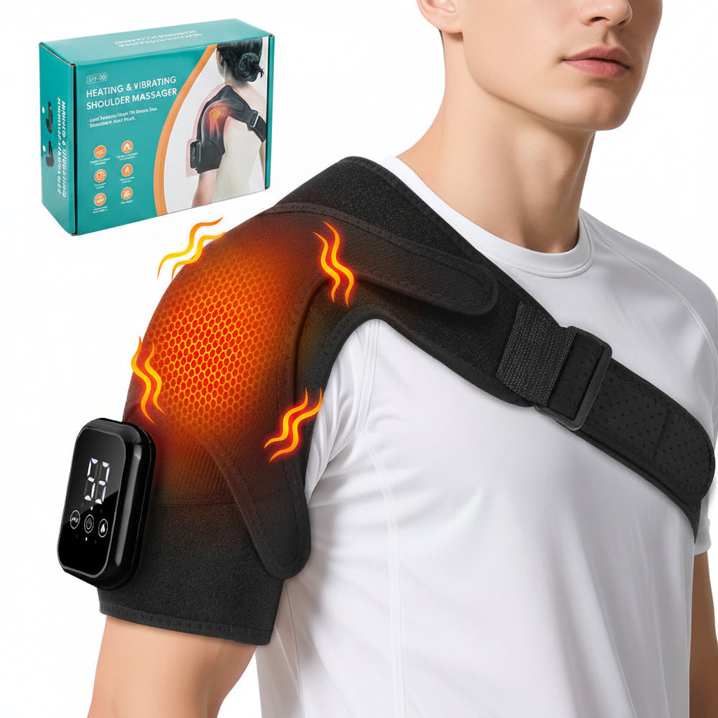 Electric Heating Shoulder Massager Pad – 3-Speed Heat & Vibration Therapy