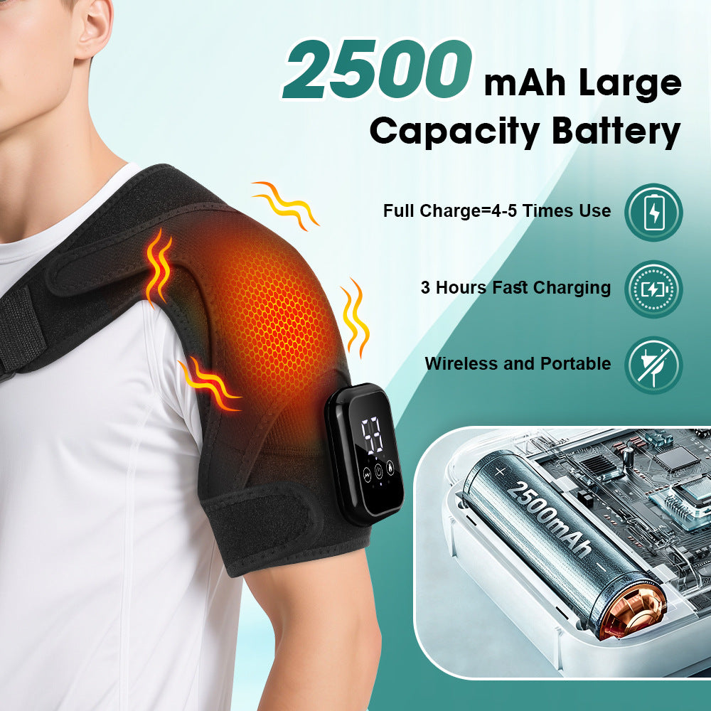 Electric Heating Shoulder Massager Pad – 3-Speed Heat & Vibration Therapy