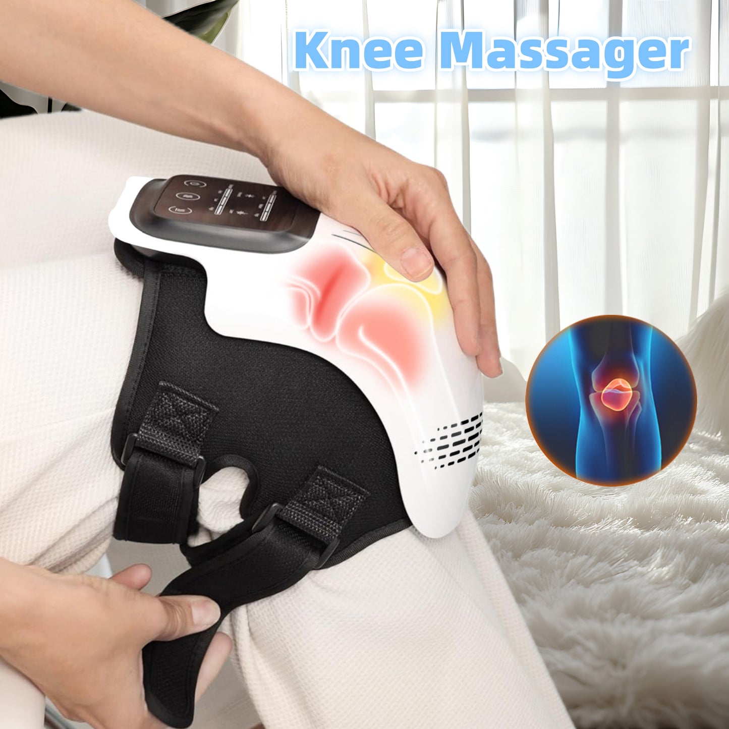 Smart Knee Massager – Infrared & Laser Heat, Vibration Therapy for Joint Pain Relief