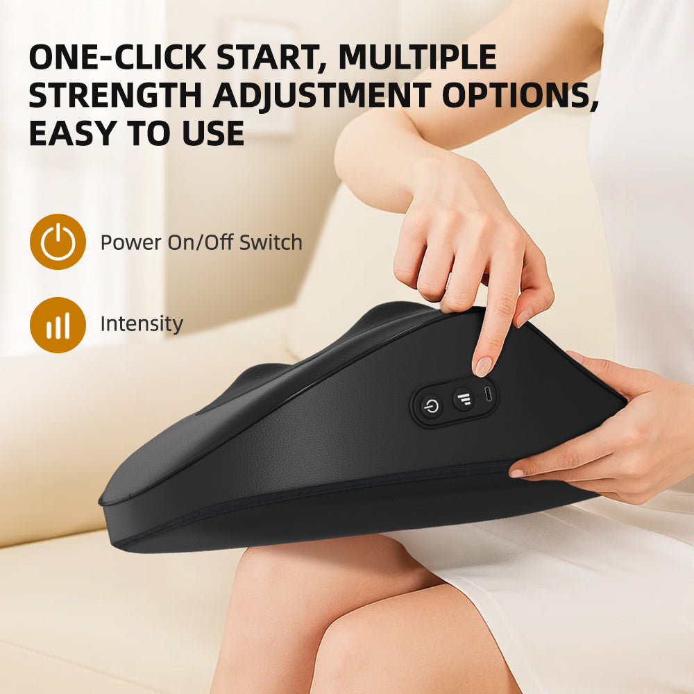 4D Shiatsu Massage Pillow – Heat Therapy, Dual Rotation & Full-Body Relief
