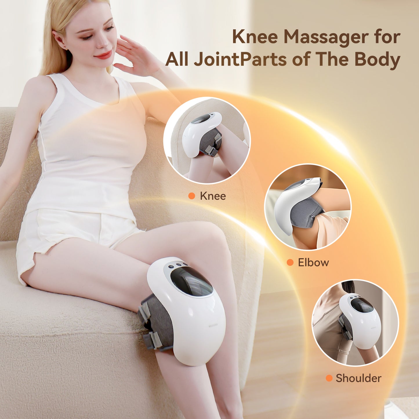 Wireless Knee Massager – Infrared Heat, Vibration & LED Therapy for Pain Relief