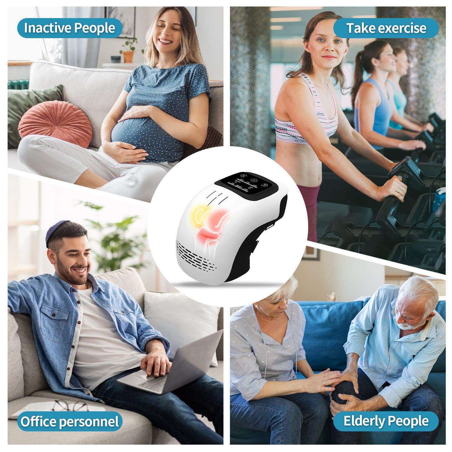 Smart Knee Massager – Infrared & Laser Heat, Vibration Therapy for Joint Pain Relief