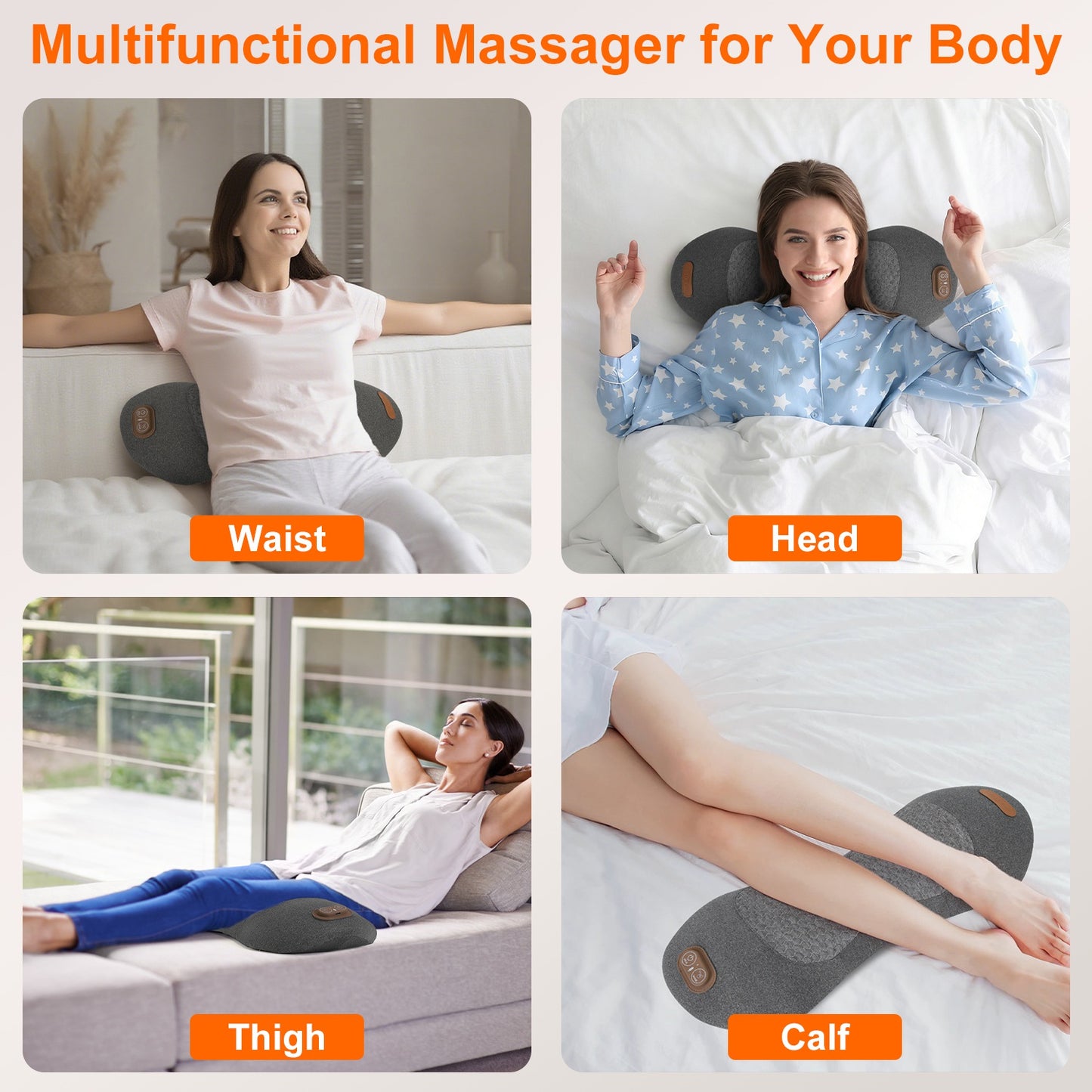 3-in-1 Lumbar Massage Pillow – Vibration, Heat & Airbag Stretching for Back Pain Relief