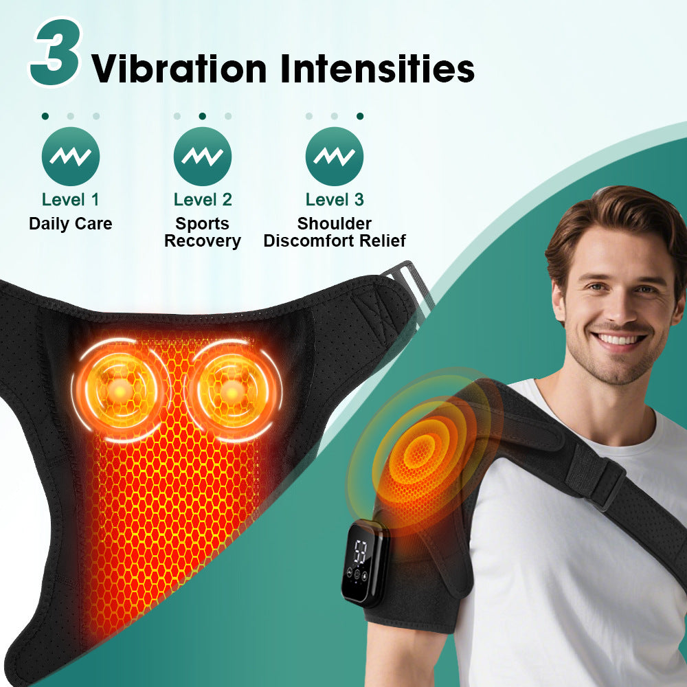 Electric Heating Shoulder Massager Pad – 3-Speed Heat & Vibration Therapy