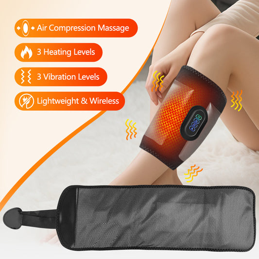 Wireless Heat & Vibration Wrap Massager | Knee, Elbow, Calf & Back