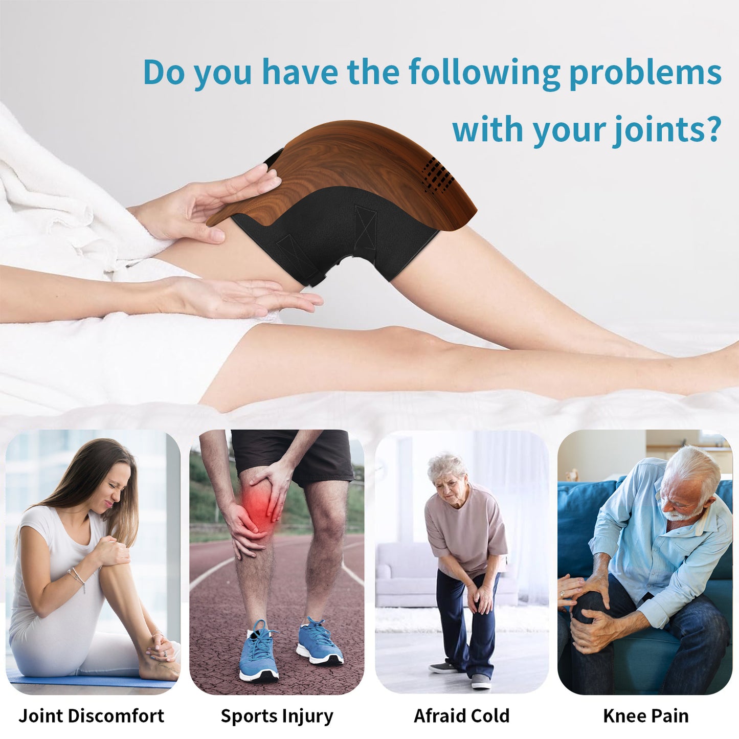 Smart Knee Massager – Infrared & Laser Heat, Vibration Therapy for Joint Pain Relief