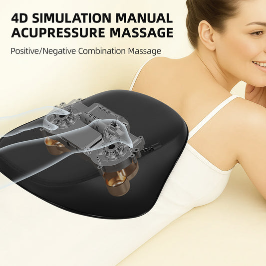 4D Shiatsu Massage Pillow – Heat Therapy, Dual Rotation & Full-Body Relief