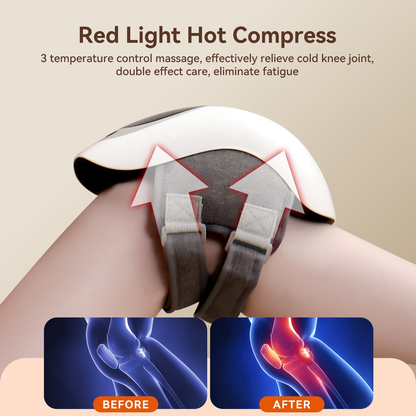 Wireless Knee Massager – Infrared Heat, Vibration & LED Therapy for Pain Relief