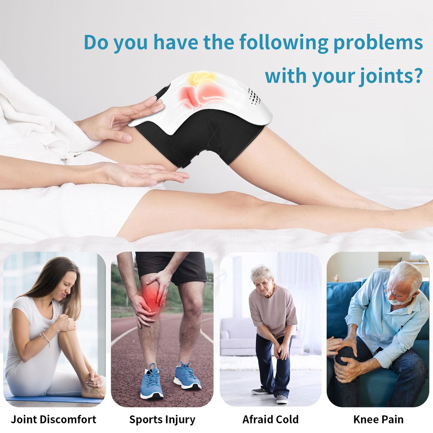 Smart Knee Massager – Infrared & Laser Heat, Vibration Therapy for Joint Pain Relief