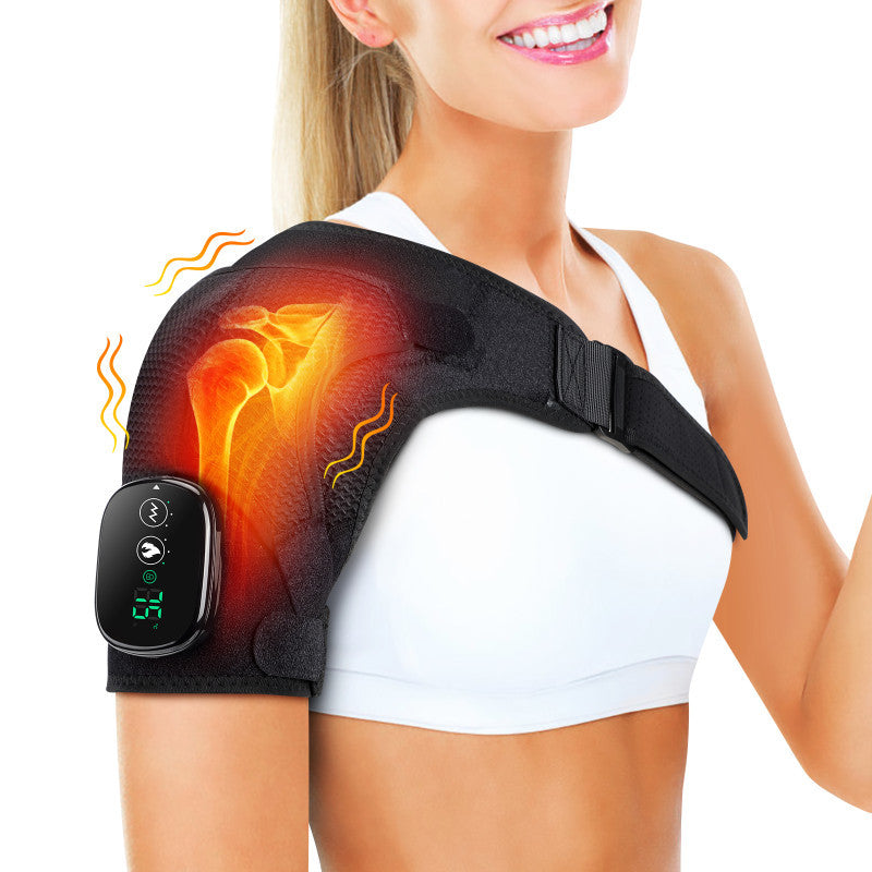 2-in-1 Shoulder Heat & Vibration Massager Wrap | LED Display, 3 Modes & 14Hr Battery